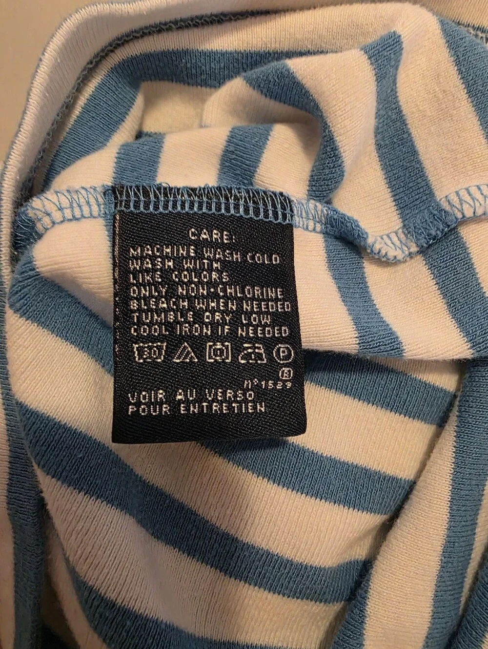 Ralph Lauren Boys Striped Polo T‑Shirt Blue White Classic Pony Logo Size M